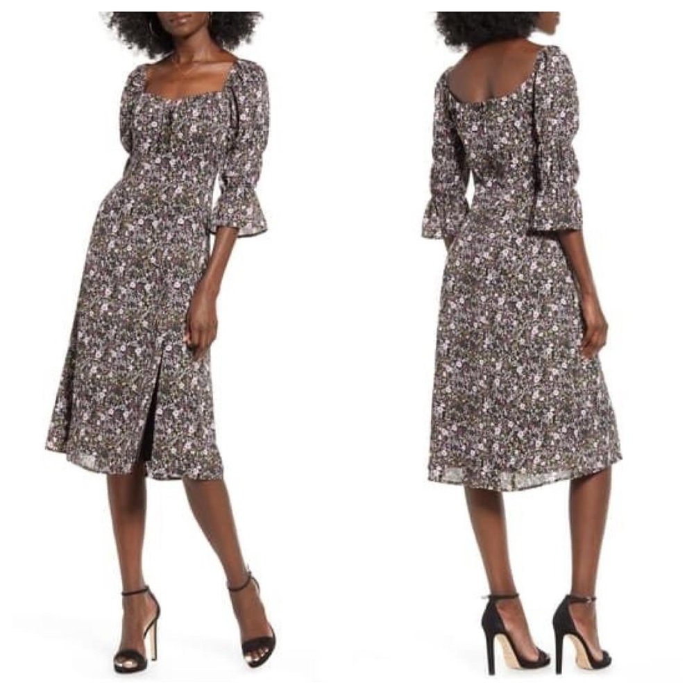 NEW Row A Square Neck Floral Dress Size XS